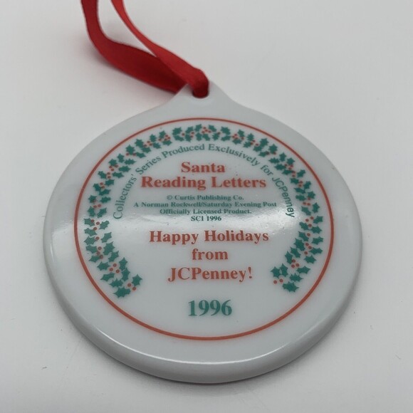 Ornament Norman Rockwell Santa Reading Letters JC Penney Vintage 1996 2.75 Inch - Picture 5 of 6